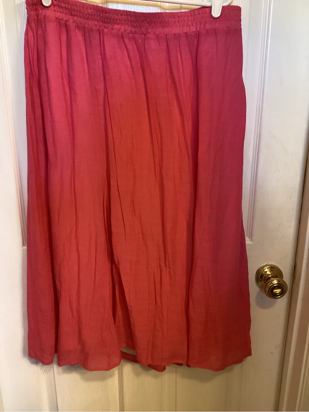 CJ Banks Hot Pink  Midi Skirt with Elastic Waistband